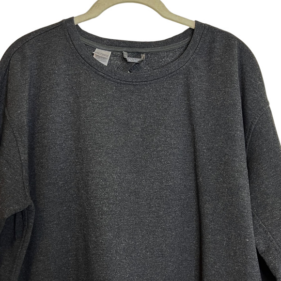 Victoria Sport Womens Heavyweight Pullover Medium Gray Long Sleeve Keyhole Back - Picture 2 of 7